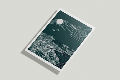 A4/A3 Forty foot Swimming spot Co.Dublin Ireland Print