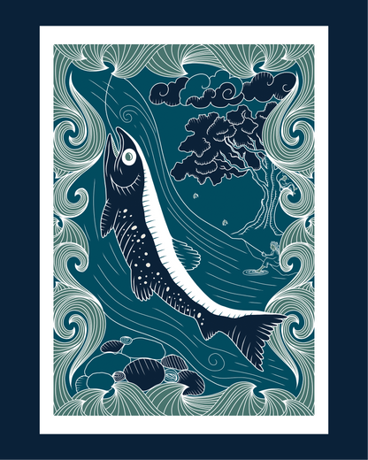 A4/A3/A2 Salmon Of Knowledge, Irish Mythology, Limited Edition print