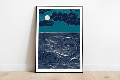 A4/A3  Cutting the waves, Irish Surfing print
