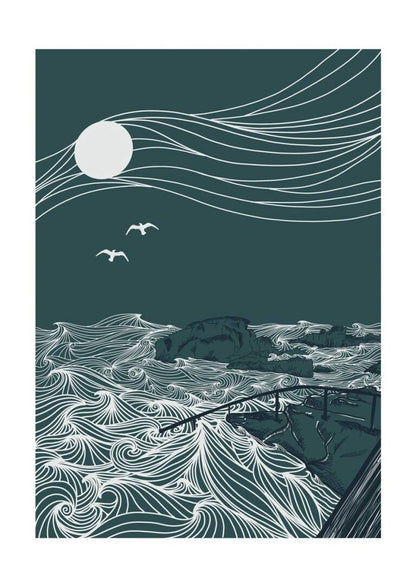 A4/A3 Forty foot Swimming spot Co.Dublin Ireland Print