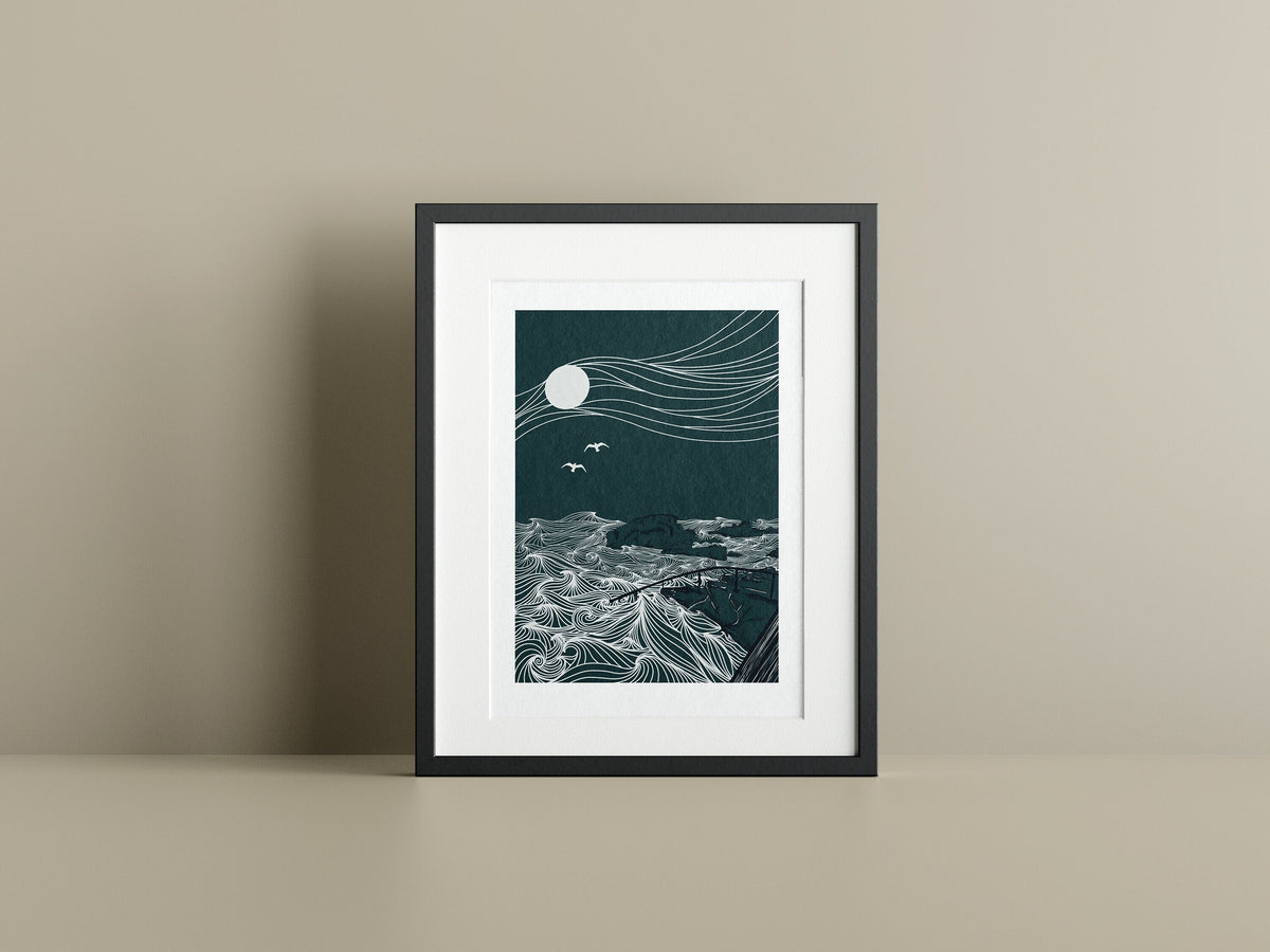 A4/A3 Forty foot Swimming spot Co.Dublin Ireland Print