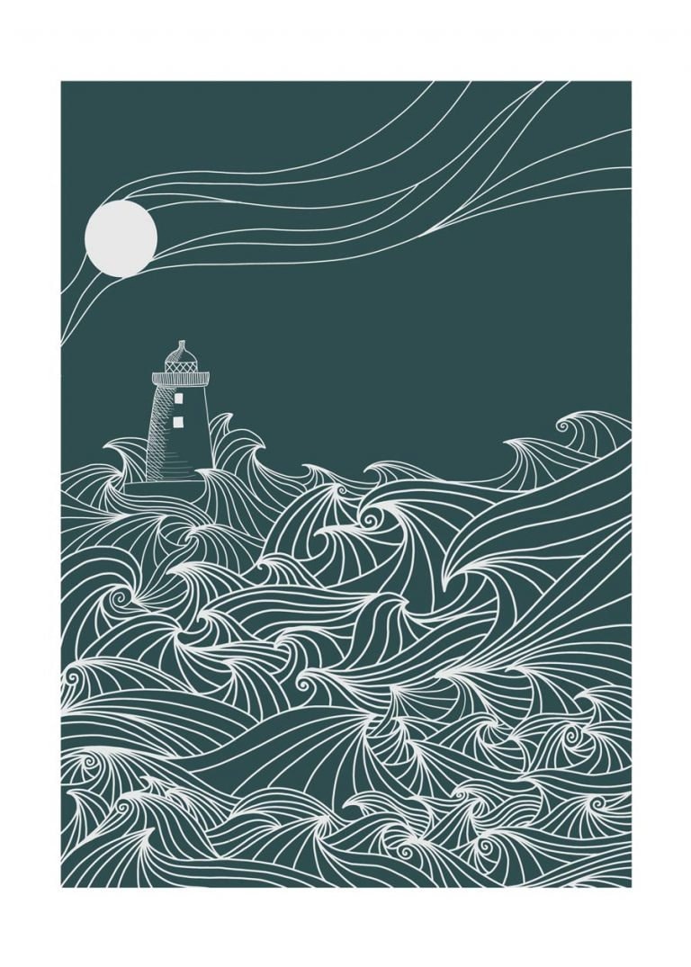 A4/A3 Poolbeg Lighthouse Co.Dublin Ireland Print