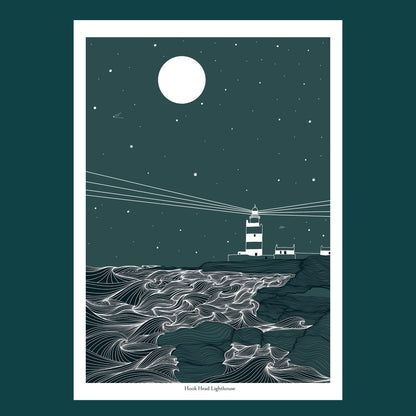 A4/A3 Hookhead Lighthouse,  Co.Wexford Ireland Print