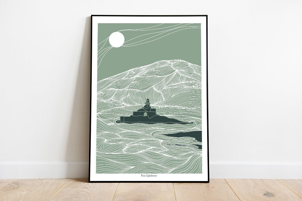 A4/A3 Fenit Lighthouse, Co.Kerry, Ireland Print