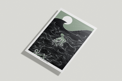 A4/A3 Octopus under the Irish Sea Print near Achill Island Co. Mayo