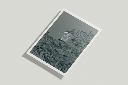 A4/A3 Tall ship on the Irish sea Print